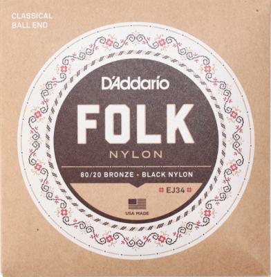 D'Addario FOLK NYLON EJ34×10SET ボールエンド付きクラシックギター弦