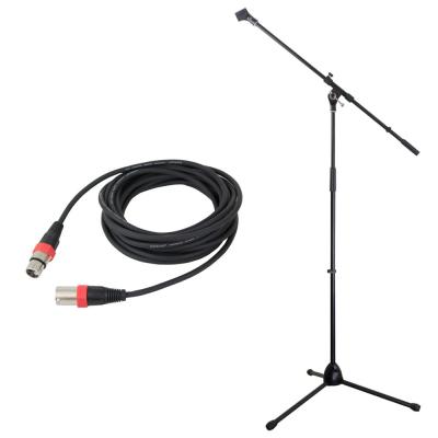 Dicon Audio MS-003 マイクスタンド LM203-3 マイクケーブル XLRオス-メス 3メートル マイクアクセサリ 2点セット