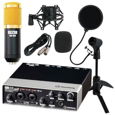 steinberg UR22mkII 2x2 USB 2.0 オーディオインターフェース SD GAZER BM-800 Black コンデンサーマイク Dicon Audio 卓上マイクスタンド SD GAZER ポップガード DTM 配信 4点セット