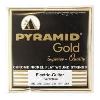 PYRAMID STRINGS EG Gold 013-056 chrome nickel flatwounds on round core フラットワウンド エレキギター弦×6セット