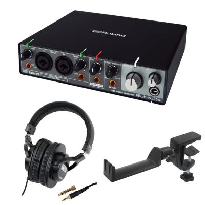 ROLAND Rubix24 USB AUDIO INTERFACE オーディオインターフェイス SD GAZER SDG-H5000 モニターヘッドホン SEELETON マルチアングル ヘッドホンハンガー 3点セット