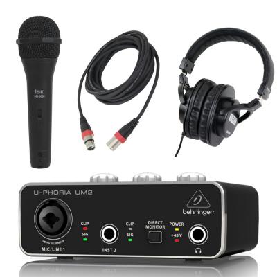BEHRINGER UM2 U-PHORIA オーディオインターフェース iSKダイナミックマイク+3mマイクケーブル+SD GAZERヘッドホン付き セット