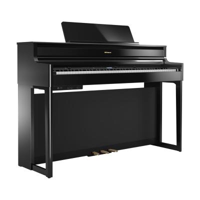 【組立設置無料サービス中】 ROLAND HP704-PES 電子ピアノ 高低自在イス&ピアノセッティングマット付き ブラック 全体像