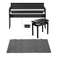KORG LP-180 BK 電子ピアノ 高低自在椅子 ピアノマット(グレイ)付きセット