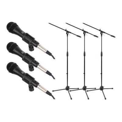 iSK DM-3600 ボーカル用 ダイナミックマイク 5mケーブル付き ブームマイクスタンド ×3セット