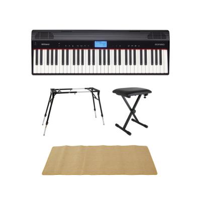 ROLAND GO-61P GO:PIANO エントリーキーボード 4本脚型スタンド キーボードベンチ ピアノマット(クリーム)付きセット