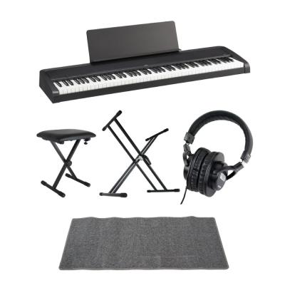 KORG B2 BK 電子ピアノ Dicon Audio X型キーボードスタンド ベンチ SD GAZERヘッドホン ピアノマット(グレイ)付きセット