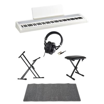 KORG B2 WH 電子ピアノ Dicon Audio X型キーボードスタンド ベンチ SD GAZERヘッドホン ピアノマット(グレイ)付きセット