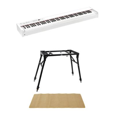 KORG D1 WH DIGITAL PIANO 電子ピアノ ホワイトカラー 4本脚スタンド ピアノマット(クリーム)付きセット