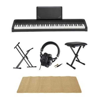 KORG B2N BK 電子ピアノ Dicon Audio X型キーボードスタンド ベンチ ヘッドホン ピアノマット(クリーム)付きセット