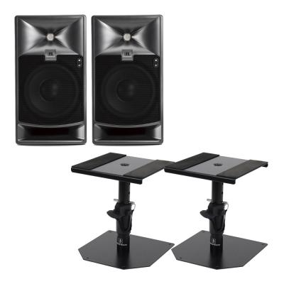 JBL PROFESSIONAL 705P パワードモニタースピーカー Dicon Audio SS-032R 卓上スタンド ペア セット