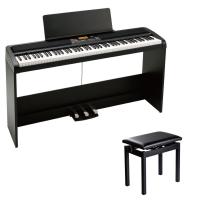 KORG XE20SP DIGITAL ENSEMBLE PIANO 88鍵盤 自動伴奏機能付き 電子ピアノ スタンド 3本足ペダルユニット付き 純正高低自在イス付き ブラック