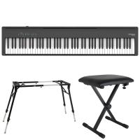ROLAND FP-30X-BK Digital Piano ブラック 電子ピアノ キーボードスタンド キーボードベンチ 3点セット [鍵盤 Eset]