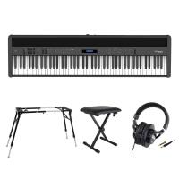 ROLAND FP-60X-BK Digital Piano ブラック デジタルピアノ キーボードスタンド キーボードベンチ ヘッドホン 4点セット [鍵盤 Fset]