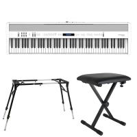 ROLAND FP-60X-WH Digital Piano ホワイト デジタルピアノ キーボードスタンド キーボードベンチ 3点セット [鍵盤 Eset]