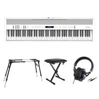 ROLAND FP-60X-WH Digital Piano ホワイト デジタルピアノ キーボードスタンド キーボードベンチ ヘッドホン 4点セット [鍵盤 Fset]