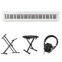 CASIO Privia PX-S1100 WE 電子ピアノ キーボードスタンド キーボードベンチ ヘッドホン 4点セット [鍵盤 Cset]