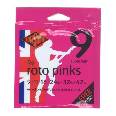ROTOSOUND R9 Roto Pinks NICKEL SUPER LIGHT 9-42 エレキギター弦×6セット