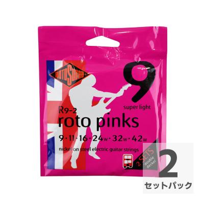 ROTOSOUND R9-2 Roto Pinks 2Sets NICKEL 9-42 エレキギター弦 2セット入り×2個
