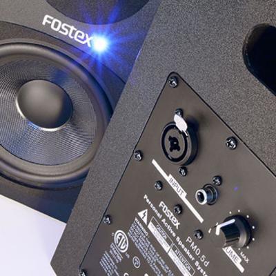 FOSTEX PM0.5d PM Series パーソナルアクティブスピーカーシステム ×2本 背面画像