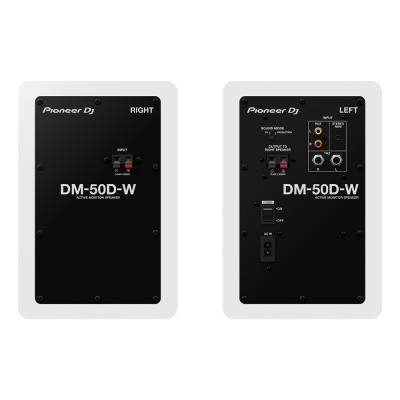 Pioneer DJ DM-50D-W White パワードモニタースピーカー Dicon Audio SS-032R 卓上スタンド ペア セット スピーカー本体の背面画像