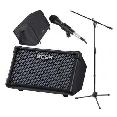 BOSS CUBE STREET II Black 専用キャリングケース ダイナミックマイク マイクケーブル ブームマイクスタンド 4点セット
