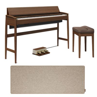 【組立設置無料サービス中】 ROLAND KF-10-KW 電子ピアノ 椅子&ピアノセッティングマット付き ウォルナット KIYOLAシリーズ カリモク家具製キャビネット