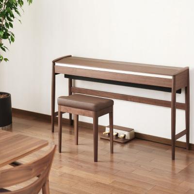 【組立設置無料サービス中】 ROLAND KF-10-KW 電子ピアノ 椅子&ピアノセッティングマット付き ウォルナット KIYOLAシリーズ カリモク家具製キャビネット 設置イメージ画像