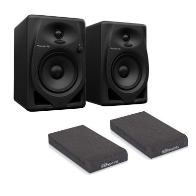 Pioneer DJ DM-50D Black パワードモニタースピーカー 1ペア(2台) アイソレーションパッド付きセット