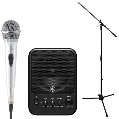 YAMAHA MS101-4 パワードモニタースピーカー 1本 ダイナミックマイク(YAMAHA DM-305)・スタンド付きセット