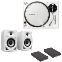 Pioneer DJ PLX-500-W White ターンテーブル リスニングセット Pioneer DJ DM-40D-W アイソレーションパッド付きセット