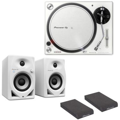 Pioneer DJ PLX-500-W White ターンテーブル リスニングセット Pioneer DJ DM-40D-BT-W アイソレーションパッド付きセット