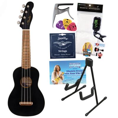 Fender Venice Soprano Ukulele Black Walnut ソプラノ ウクレレ 初心者セット