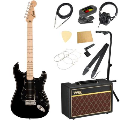 Squier スクワイヤー スクワイア Sonic Stratocaster HSS MN BLK エレキギター ストラトキャスター VOXアンプ付き 入門11点 初心者セット
