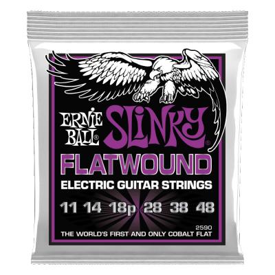 ERNIE BALL アーニーボール 2590 Flatwound Power Slinky 11-48(3弦プレーン) フラットワウンド エレキギター弦 パワースリンキー×3セット