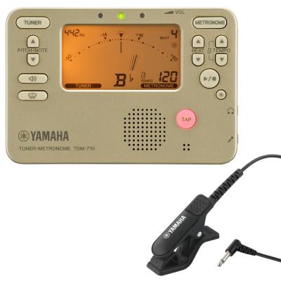 チューナー メトロノーム ヤマハ TDM-710GL ゴールド & TM-40BK 吹奏楽 管楽器 弦楽器 ブラスバンド オーケストラ チューナー & マイク セット