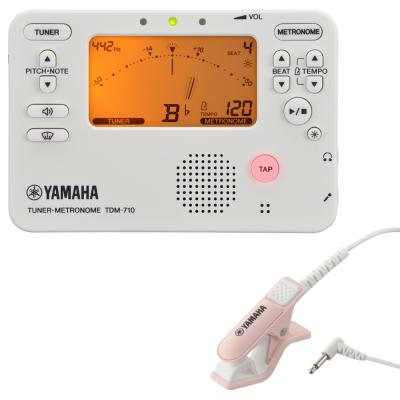 チューナー メトロノーム ヤマハ YAMAHA TDM-710IV アイボリー & TM-40PK 吹奏楽 管楽器 弦楽器 ブラスバンド オーケストラ チューナー & マイク セット