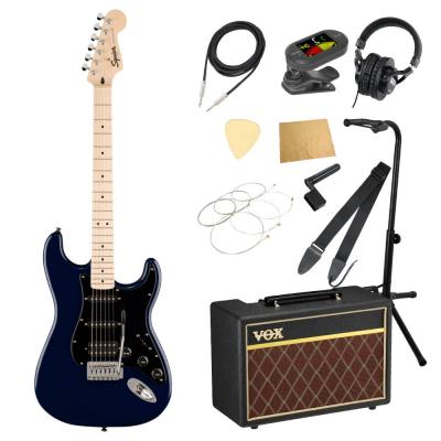 Squier スクワイア スクワイヤー Sonic Stratocaster HSS MN Midnight Blue エレキギター VOXアンプ付き 入門11点 初心者セット