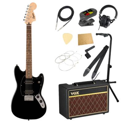 Squier スクワイア スクワイヤー Sonic Mustang HH LRL Black エレキギター VOXアンプ付き 入門11点 初心者セット