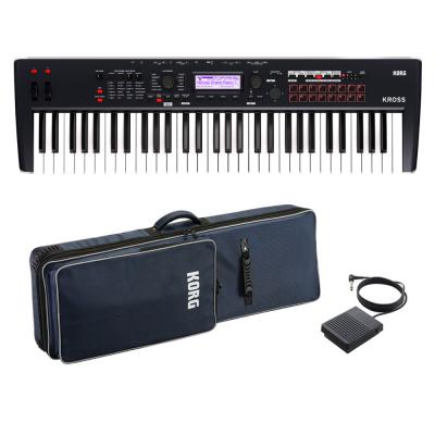 KORG KROSS2-61 DB ダークブルー 純正ソフトケース&フットスイッチ付きセット ミュージックワークステーションシンセサイザー