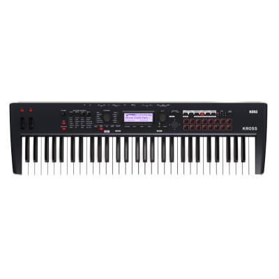KORG KROSS2-61 DB ダークブルー 純正ソフトケース&フットスイッチ付きセット ミュージックワークステーションシンセサイザー 正面