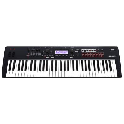 KORG KROSS2-61 DB ダークブルー 純正ソフトケース&フットスイッチ付きセット ミュージックワークステーションシンセサイザー 正面