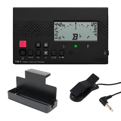 KORG TM-1 BK チューナー&メトロノーム クリップマイク/譜面台トレイラック付きセット 吹奏楽 管楽器 弦楽器 ブラスバンド オーケストラ