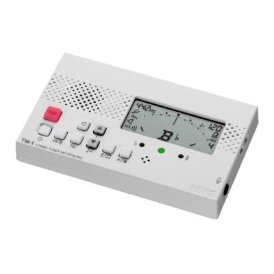 KORG TM-1 WH チューナー&メトロノーム クリップマイク/譜面台トレイラック付きセット 吹奏楽 管楽器 弦楽器 ブラスバンド オーケストラ 斜めアングル画像