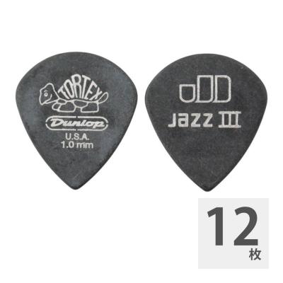 JIM DUNLOP 482 Tortex Pitch Black Jazz III 1.0mm ギターピック×12枚
