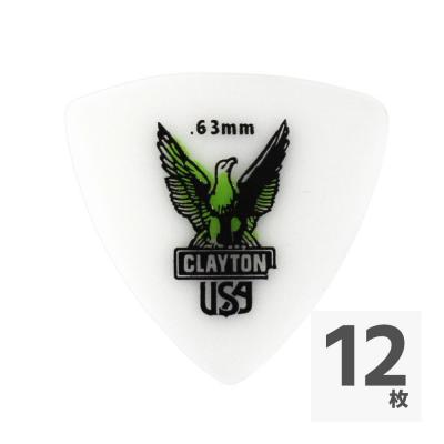 Clayton USA Acetal Polymer 0.63mm 丸肩トライアングル ピック×12枚