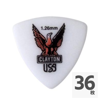 Clayton USA Acetal Polymer 1.26mm 丸肩トライアングル ピック×36枚