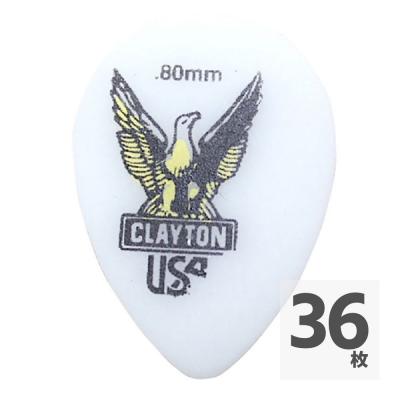 Clayton USA Acetal Polymer 0.80mm スモールティアドロップ ピック×36枚