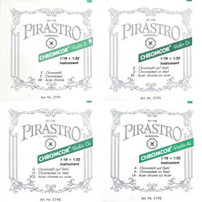 PIRASTRO Chromcor 1/16＆1/32サイズ用バイオリン弦セット