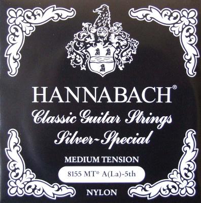 HANNABACH E8155 MT-Black A 5弦 クラシックギターバラ弦 5弦×6本セット